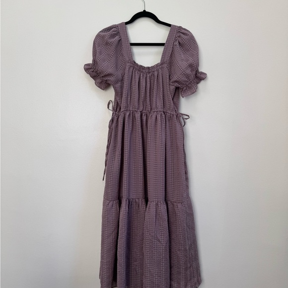 Madewell square neck tiered midi dress - Picture 3 of 5